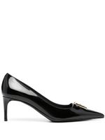 Dolce & Gabbana logo-plaque 75mm leather pumps - Noir - thumbnail