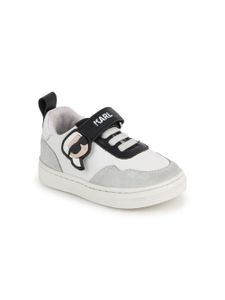 Karl Lagerfeld Kids baskets en cuir à logo imprimé - Tons neutres