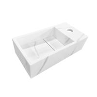 Fontein Wiesbaden Noble 36x18x10 cm Rechts Solid Surface Marmerlook Wit - thumbnail