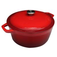 Braadpan gietijzer Ø24cm 4,5L rood