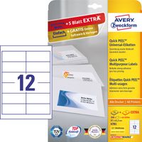 Avery-Zweckform 4781 Universele etiketten 97 x 42.3 mm Papier Wit 360 stuk(s) Permanent hechtend Inkjet, Laser (zwart/wit), Laser (kleur), Kopiëren - thumbnail