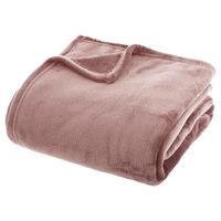 Fleece deken/fleeceplaid - oud roze - 180 x 230 cm - polyester - bankdeken