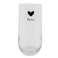 Clayre & Eef Waterglas 280 ml Glas Hart Love Longdrinkglas Transparant Longdrinkglas