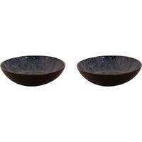 Palmer Bord diep Lester 21 cm Blauw Zwart Stoneware 2 stuks