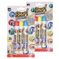6x Bingo stiften/markers - Blauw - Geel - Rood - Bingo Dabbers - thumbnail
