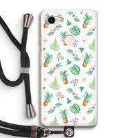 Ananas bladeren: Pixel 3 Transparant Hoesje met koord