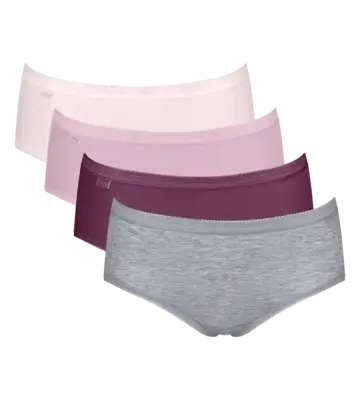 Sloggi 4-pack dames Basic Midi slips - Pink combi