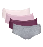 Sloggi 4-pack dames Basic Midi slips - Pink combi
