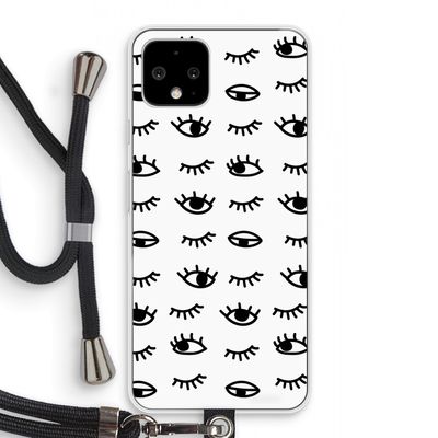 Eye pattern #2: Pixel 4 Transparant Hoesje met koord