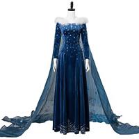 Frozen Prinses Elsa Anna Jurken Cosplay kostuum Dames Film cosplay Cosplay Kostuum Blauw Halloween Maskerade Kleding Lightinthebox
