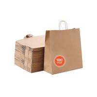 VEVOR Papieren Draagtassen met Handvatten 100 Stuks 457x178x483 mm Bruin VEVOR Papieren Draagtassen met Handvatten 100 Stuks 457x178x483 mm Bruin