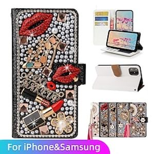 telefoon hoesje Voor iPhone 15 Pro Max Plus iPhone 14 13 12 11 Pro Max Mini SE X XR XS Max 8 7 Plus Wallet Card Case Flip cover Volledig lichaamsbeschermend Bling glitter glanzend Schokbestendig Lightinthebox