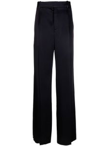 Saint Laurent pantalon de costume en soie - Bleu