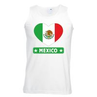 Mexico hart vlag singlet shirt/ tanktop wit heren