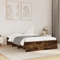 Bedframe bewerkt hout gerookt eikenkleurig 135x190 cm