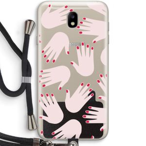 Hands pink: Samsung Galaxy J7 (2017) Transparant Hoesje met koord