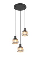 Trio Vide hanglampTarifa met geribbeld glas - 362830332