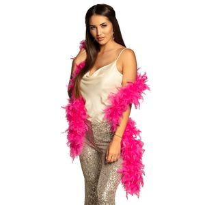 Boland Carnaval verkleed boa met veren - roze - 180 cm - 50 gram - Glitter and Glamour   -