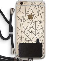 Geometrische lijnen zwart: iPhone 6 PLUS / 6S PLUS Transparant Hoesje met koord