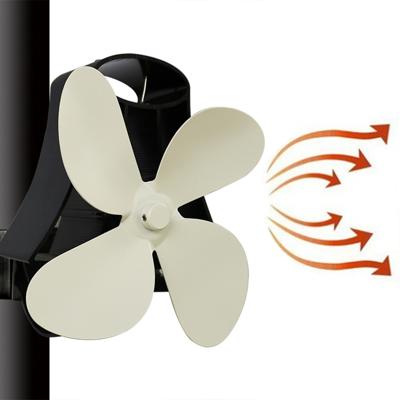 YL-105 4-Blade aluminium warmte aangedreven open haard kachel fan (wit)