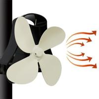 YL-105 4-Blade aluminium warmte aangedreven open haard kachel fan (wit)