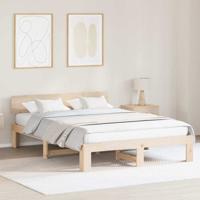 Bedframe met hoofdeinde Naturel 160 x 200 cm Massief grenenhout