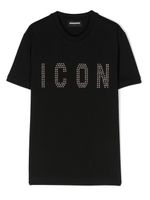 DSQUARED2 KIDS t-shirt en coton à logo strassé - Noir