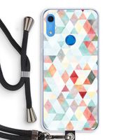 Gekleurde driehoekjes pastel: Huawei Y6s Transparant Hoesje met koord