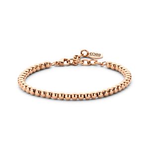 CO88 Collection Elemental 8CB 90245 Stalen Armband met Beads - Grootte 4 mm - Lengte 16 + 4 cm - Rosékleurig