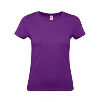 Paars basic Dames t-shirt - met ronde hals - katoen - 145 grams - shirts / dameskleding