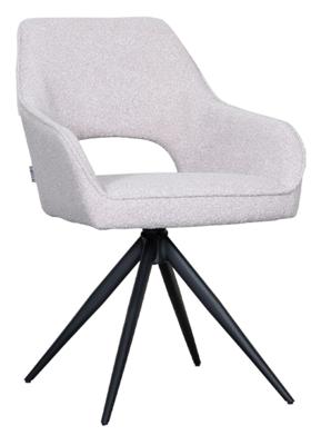 LABEL51 Draaibare Eetkamerstoel 'Finley' Bouclé, kleur Naturel