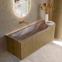 Badmeubel Mondiaz Kurve-Dlux | 125 cm | Meubelkleur Dusk | Wastafelkleur Oza | Solid surface | Wasbak linker zijde spoelbak | Zonder kraangat(en) Badmeubel Mondiaz Kurve-Dlux | 125 cm | Meubelkleur Dusk | Wastafelkleur Oza | Solid surface | Wasbak linker zijde spoelbak | Zonder kraangat(en)