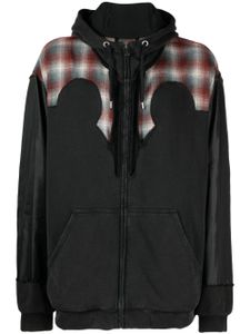 Maison Margiela x Pendleton yoke-detail zip-up hoodie - Noir