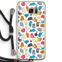 Kleurrijke katten: Samsung Galaxy S7 Edge Transparant Hoesje met koord