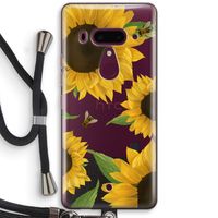 Sunflower and bees: HTC U12+ Transparant Hoesje met koord