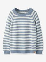 Trui gebreide sweater jongen LIL'ATELIER MINI met strepen ecru