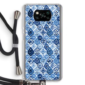 Blauw motief: Xiaomi Poco X3 Pro Transparant Hoesje met koord