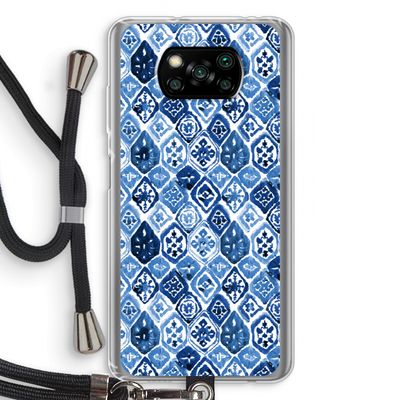 Blauw motief: Xiaomi Poco X3 Pro Transparant Hoesje met koord