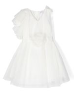 Monnalisa robe ceinturée à design asymétrique - Blanc