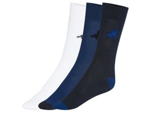 LIVERGY 3 paar herensokken (Donkerblauw/blauw/wit, 39-42)