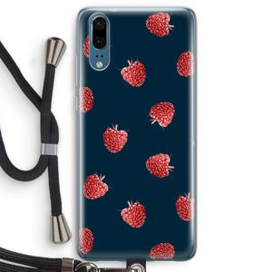 Framboosjes: Huawei P20 Transparant Hoesje met koord