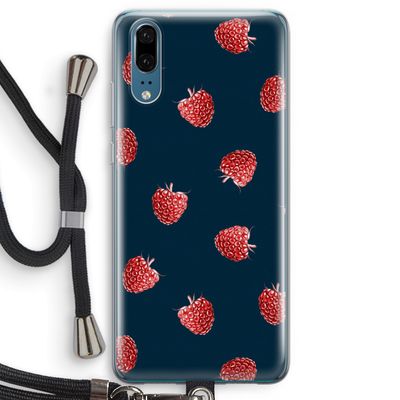 Framboosjes: Huawei P20 Transparant Hoesje met koord