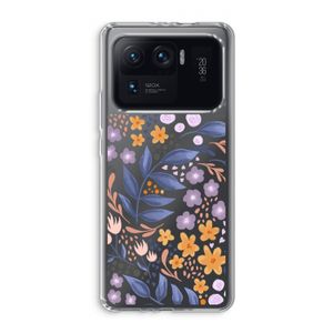 Flowers with blue leaves: Xiaomi Mi 11 Ultra Transparant Hoesje