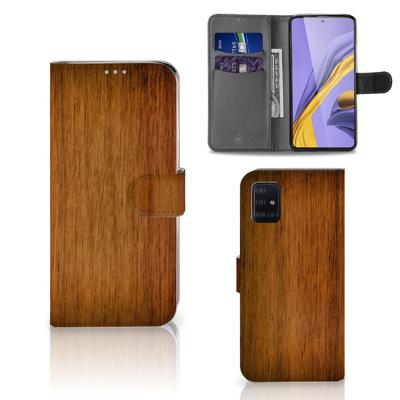 Samsung Galaxy A51 | Book Style Case | Donker Hout