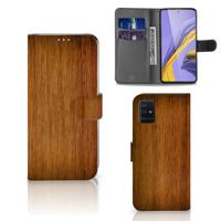 Samsung Galaxy A51 | Book Style Case | Donker Hout