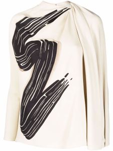 FENDI blouse imprimée en soie - Tons neutres