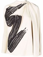 FENDI blouse imprimée en soie - Tons neutres