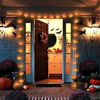 5m-20leds halloween zonne-energie buiten glimlachend pompoen lantaarn string binnenplaats pad veranda balkon halloween feestelijke sfeer decoratief licht Lightinthebox - thumbnail