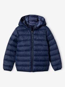 Lichte donsjas met capuchon jongen marineblauw