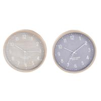 Muurklok Home ESPRIT Beige Grijs PVC 30 x 4 x 30 cm (2 Stuks)